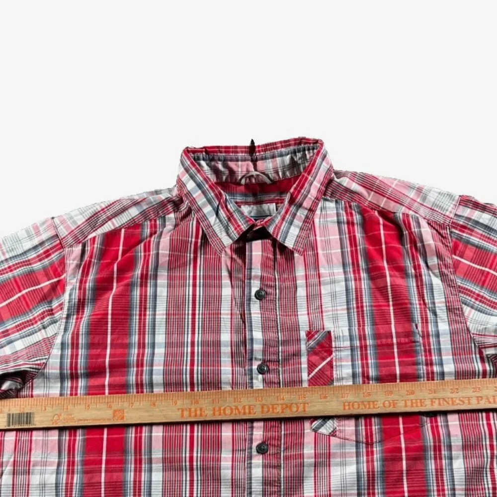 Columbia Shirt Mens XL Red White Omni-Wick Decoy Rock Fishing Hiking Pocket‎